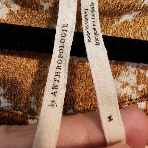 Anthropologie Amber Dolman Sleeve Blouse Floral Pleated Waist Fit & Flare sz Md - Picture 5 of 10